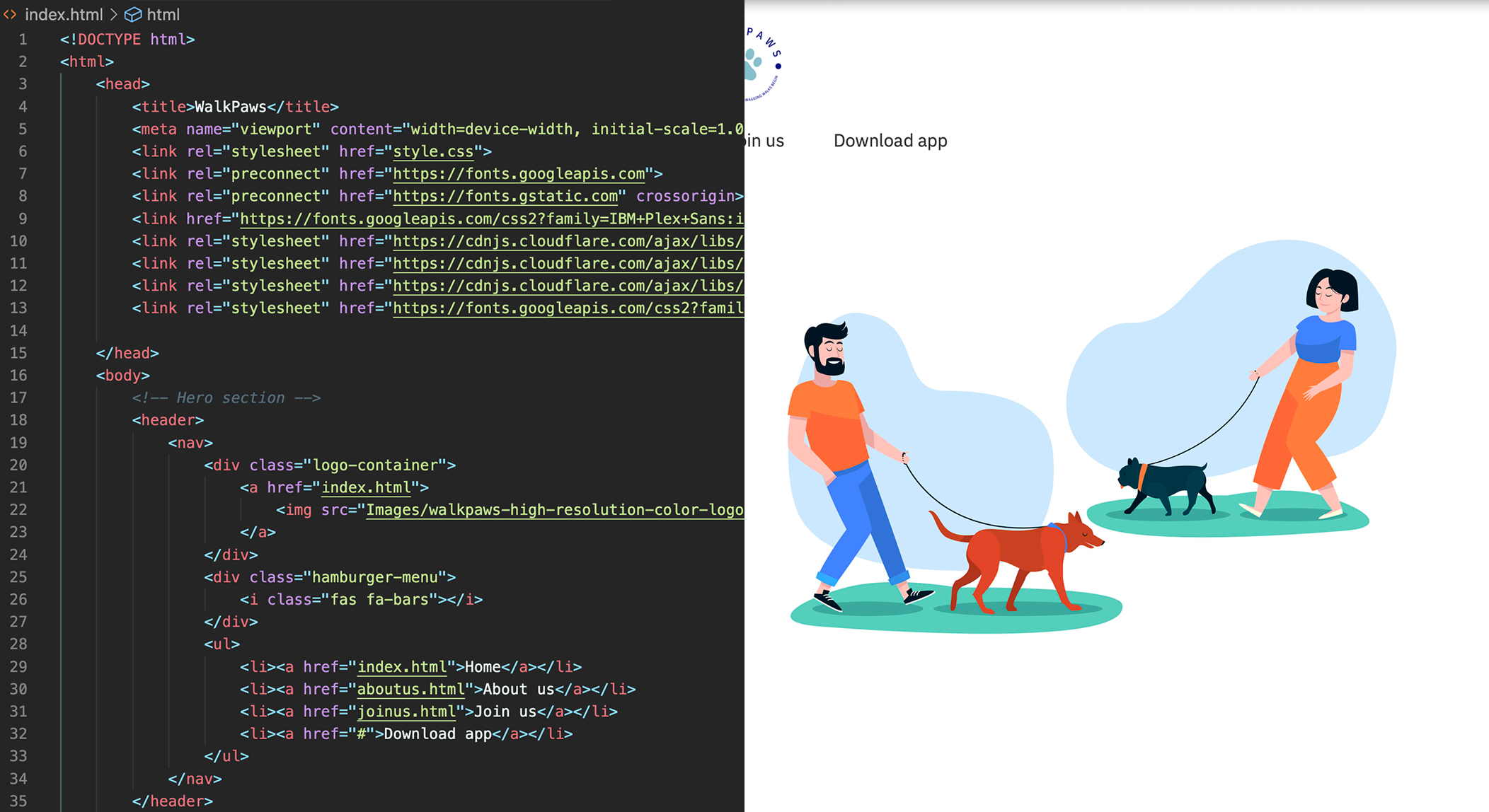 Walk Paws Website Development